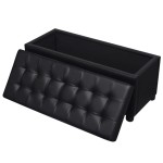 vidaXL Taburet de depozitare, piele artificială, negru