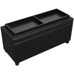 vidaXL Taburet de depozitare, piele artificială, negru