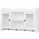 Dulap de perete din MDF alb, raft prezentare pentru cărți/DVD Dulap de perete din MDF alb, raft prezentare pentru cărți/DVD