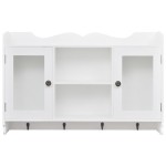 Dulap de perete din MDF alb, raft prezentare pentru cărți/DVD Dulap de perete din MDF alb, raft prezentare pentru cărți/DVD