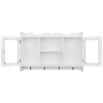 Dulap de perete din MDF alb, raft prezentare pentru cărți/DVD Dulap de perete din MDF alb, raft prezentare pentru cărți/DVD