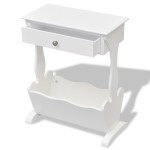 vidaXL Suport pentru reviste Melrose, alb vidaXL Suport pentru reviste Melrose, alb