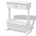 vidaXL Suport pentru reviste Melrose, alb vidaXL Suport pentru reviste Melrose, alb