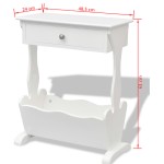 vidaXL Suport pentru reviste Melrose, alb vidaXL Suport pentru reviste Melrose, alb