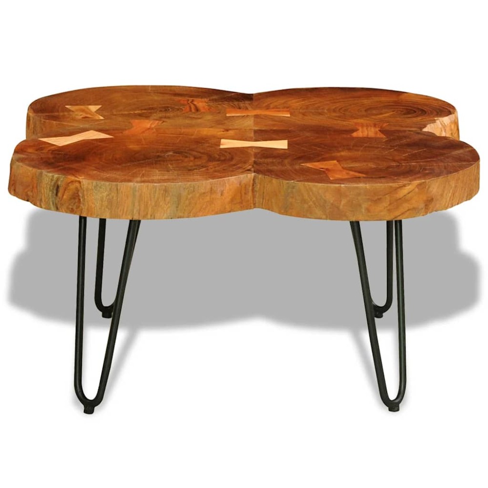 vidaXL Măsuță de cafea, 35 cm, 4 butuci, lemn masiv de acacia