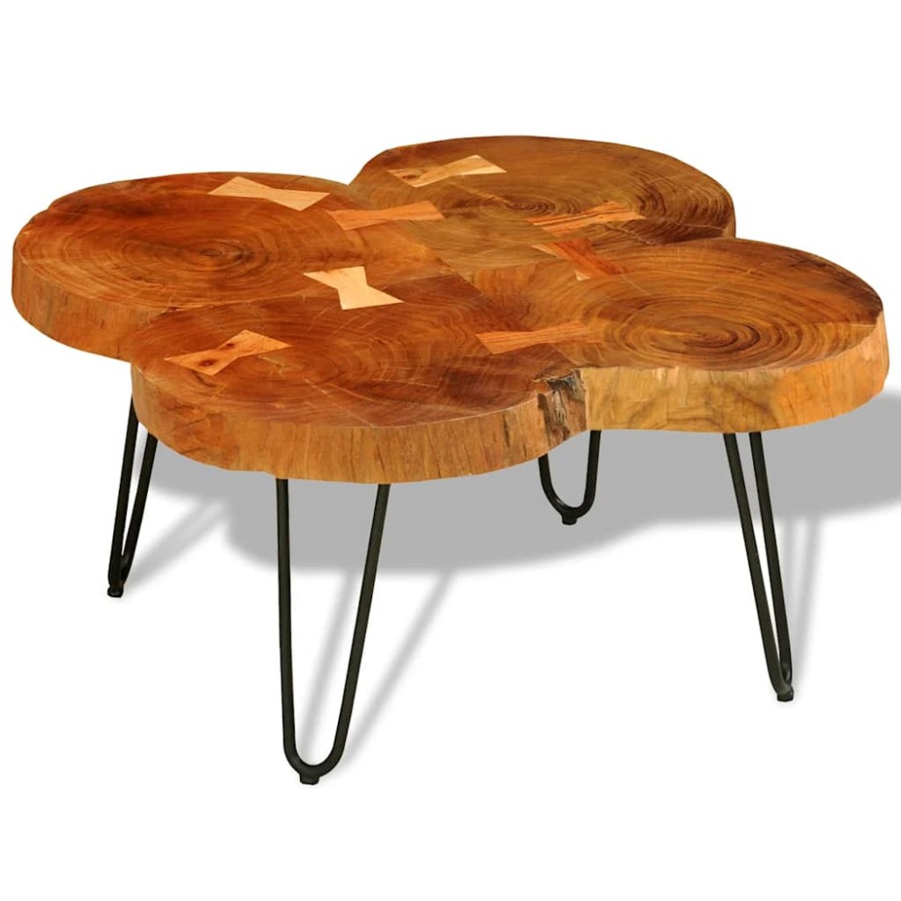 vidaXL Măsuță de cafea, 35 cm, 4 butuci, lemn masiv de acacia