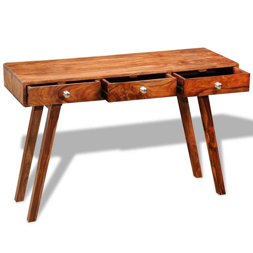 vidaXL Masă consolă cu 3 sertare, 76 cm, lemn masiv de acacia