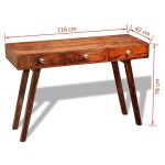 vidaXL Masă consolă cu 3 sertare, 76 cm, lemn masiv de acacia vidaXL Masă consolă cu 3 sertare, 76 cm, lemn masiv de acacia