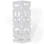 Suport pentru umbrele, pătrat, depozitare bastoane, alb, 48,5 cm, oțel Suport pentru umbrele, pătrat, depozitare bastoane, alb, 48,5 cm, oțel