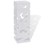 Suport pentru umbrele, pătrat, depozitare bastoane, alb, 48,5 cm, oțel Suport pentru umbrele, pătrat, depozitare bastoane, alb, 48,5 cm, oțel
