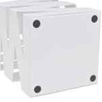 Suport pentru umbrele, pătrat, depozitare bastoane, alb, 48,5 cm, oțel Suport pentru umbrele, pătrat, depozitare bastoane, alb, 48,5 cm, oțel