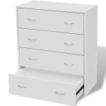 vidaXL Dulap cu 4 sertare, alb, 60x30,5x71 cm vidaXL Dulap cu 4 sertare, alb, 60x30,5x71 cm