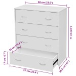 vidaXL Dulap cu 4 sertare, alb, 60x30,5x71 cm vidaXL Dulap cu 4 sertare, alb, 60x30,5x71 cm
