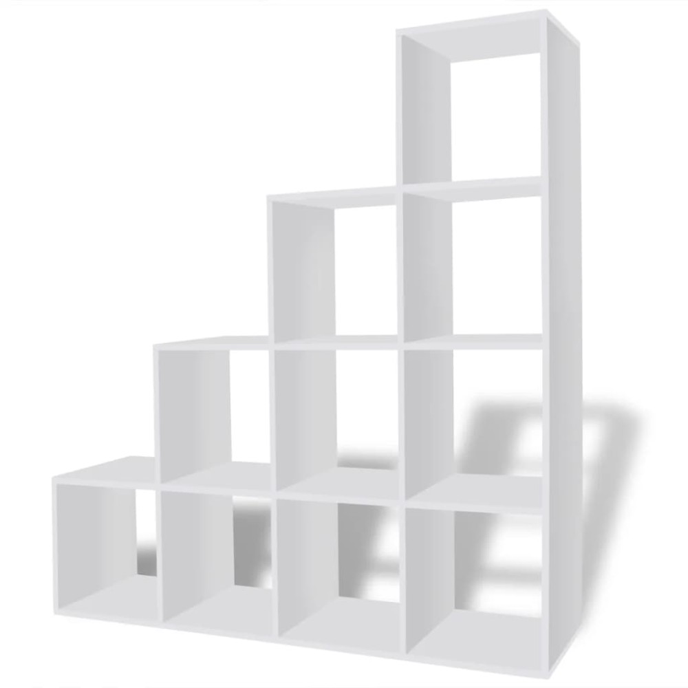 vidaXL Bibliotecă tip scară/Raft de expunere, alb, 142 cm