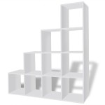 vidaXL Bibliotecă tip scară/Raft de expunere, alb, 142 cm vidaXL Bibliotecă tip scară/Raft de expunere, alb, 142 cm