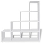 vidaXL Bibliotecă tip scară/Raft de expunere, alb, 142 cm vidaXL Bibliotecă tip scară/Raft de expunere, alb, 142 cm