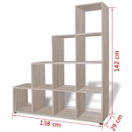vidaXL Bibliotecă în trepte / Raft de expunere 142 cm Stejar