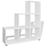 vidaXL Bibliotecă în trepte / Raft de expunere 107 cm Alb