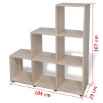 vidaXL Bibliotecă în trepte / Raft de expunere 107 cm Stejar