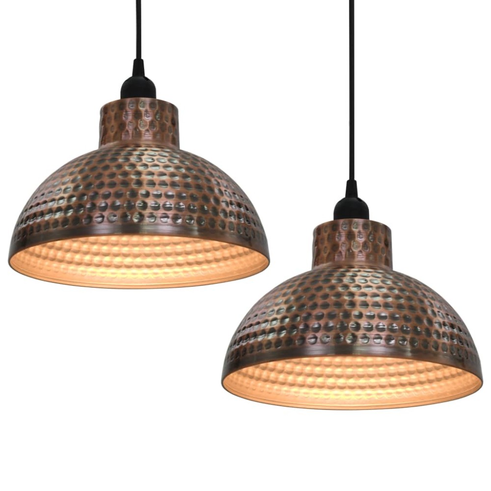 vidaXL Lustre semisferice de culoare arămie, 2 buc.
