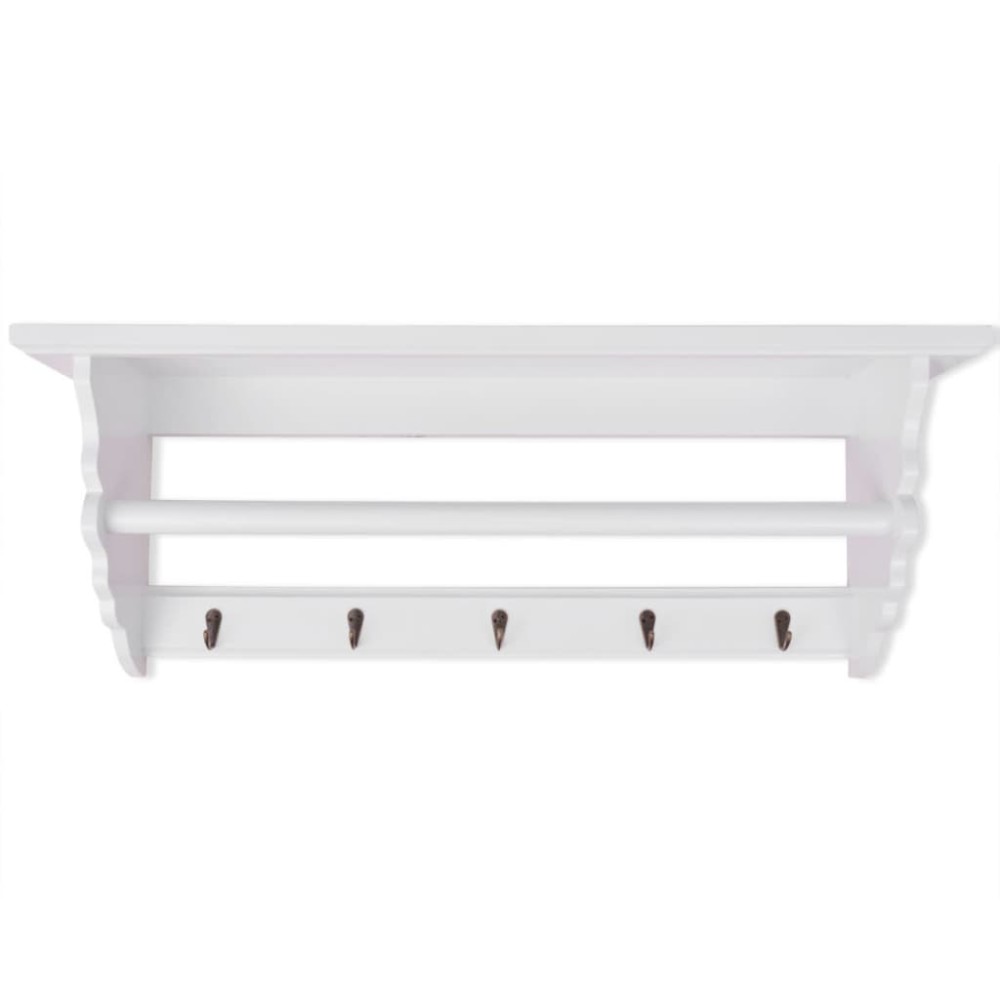 vidaXL Cuier de haine, stil baroc, alb, MDF