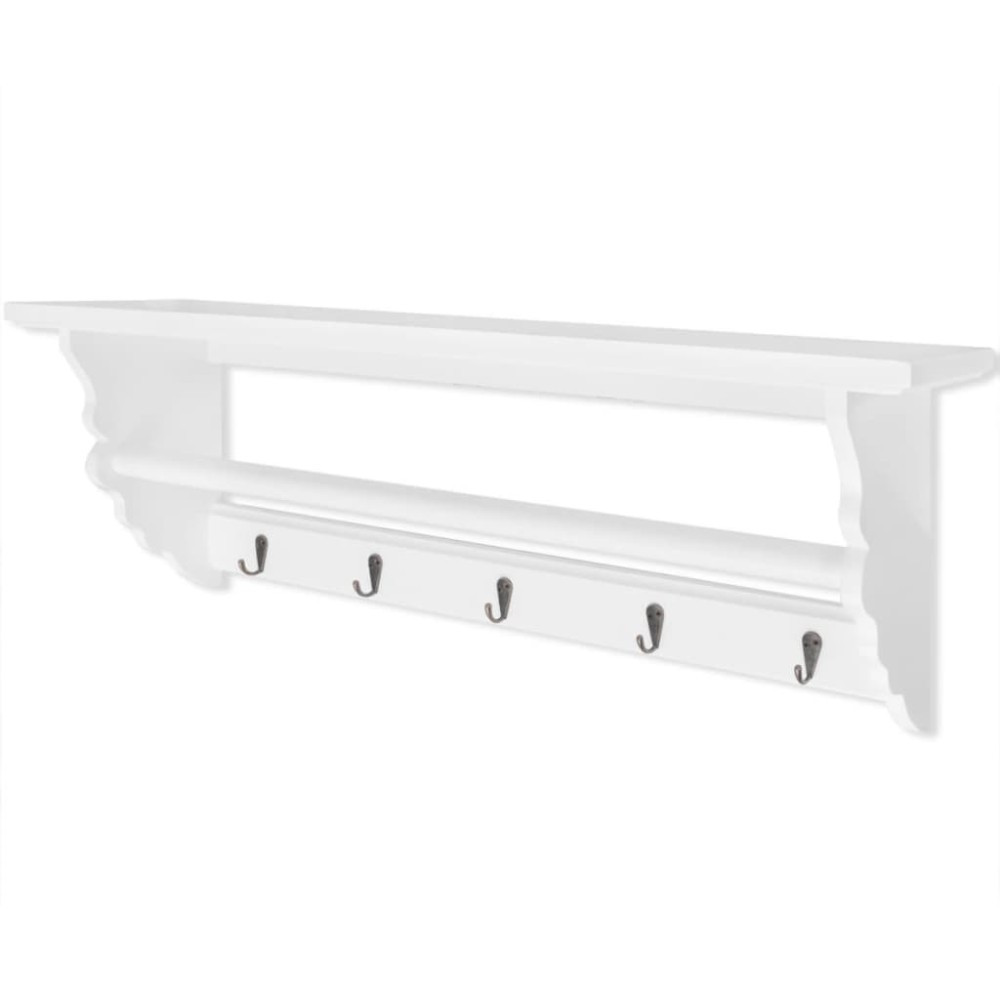 vidaXL Cuier de haine, stil baroc, alb, MDF