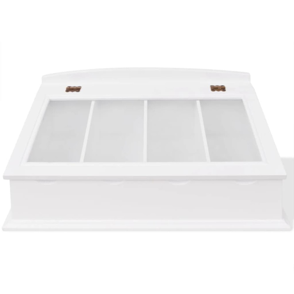 vidaXL Tavă pentru tacâmuri, stil baroc, alb, MDF