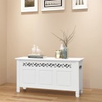 vidaXL Bancă de depozitare stil baroc, MDF, Alb vidaXL Bancă de depozitare stil baroc, MDF, Alb