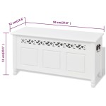 vidaXL Bancă de depozitare stil baroc, MDF, Alb vidaXL Bancă de depozitare stil baroc, MDF, Alb
