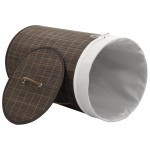 vidaXL Coș de rufe din bambus, maro închis, rotund vidaXL Coș de rufe din bambus, maro închis, rotund