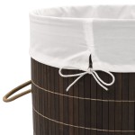 vidaXL Coș de rufe din bambus, maro închis, rotund vidaXL Coș de rufe din bambus, maro închis, rotund