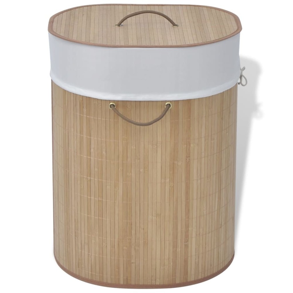 vidaXL Coș de rufe oval din bambus, natural