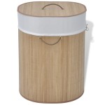 vidaXL Coș de rufe oval din bambus, natural vidaXL Coș de rufe oval din bambus, natural