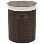 vidaXL Coș de rufe din bambus, oval, maro închis vidaXL Coș de rufe din bambus, oval, maro închis