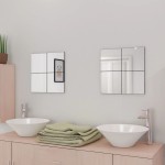 vidaXL Plăci oglindă fără margini 20,5 cm, 8 buc., sticlă vidaXL Plăci oglindă fără margini 20,5 cm, 8 buc., sticlă