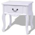 vidaXL Noptiere din lemn MDF alb 2 buc. vidaXL Noptiere din lemn MDF alb 2 buc.