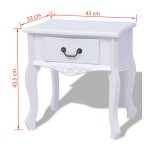 vidaXL Noptiere din lemn MDF alb 2 buc. vidaXL Noptiere din lemn MDF alb 2 buc.