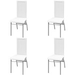 vidaXL Set masă cu scaune, 5 piese, Alb vidaXL Set masă cu scaune, 5 piese, Alb