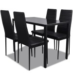 vidaXL Set mobilier de bucătărie, cinci piese, negru vidaXL Set mobilier de bucătărie, cinci piese, negru