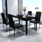 vidaXL Set mobilier de bucătărie, cinci piese, negru vidaXL Set mobilier de bucătărie, cinci piese, negru