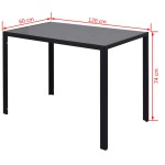 vidaXL Set masă și scaune de bucătărie 7 piese, negru vidaXL Set masă și scaune de bucătărie 7 piese, negru