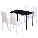 vidaXL Set masă și scaune de bucătărie, cinci piese, negru vidaXL Set masă și scaune de bucătărie, cinci piese, negru
