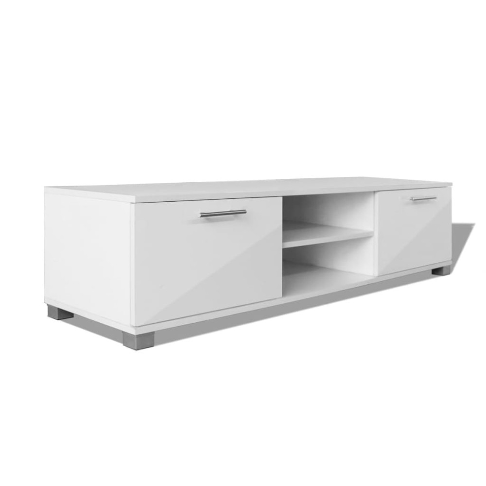 vidaXL Dulap TV, alb extralucios, 120 x 40,3 x 35 cm