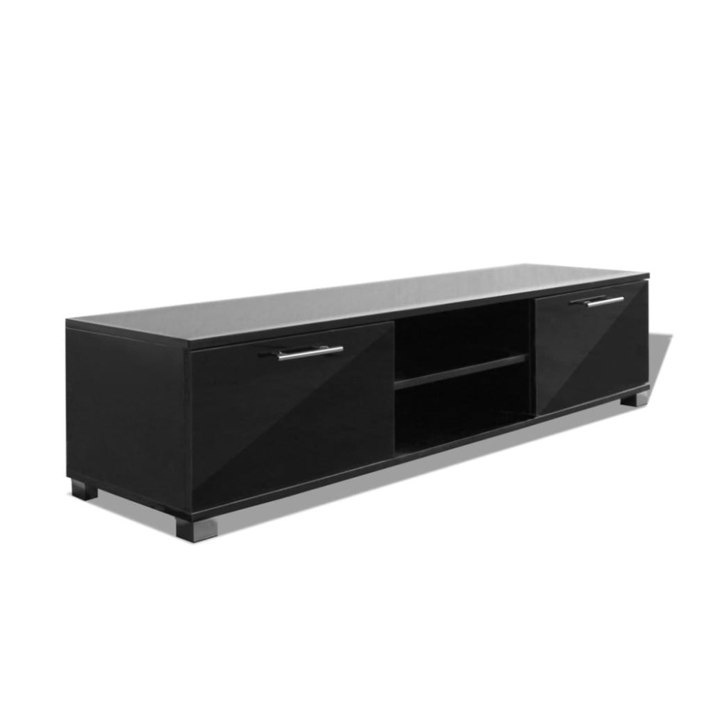 vidaXL Dulap TV, negru extralucios, 120 x 40,5 x 35 cm