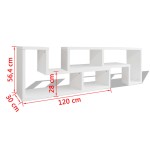 vidaXL Comodă TV în formă de L dublu, alb