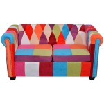 vidaXL Canapea Chesterfield, cu 2 locuri, material textil vidaXL Canapea Chesterfield, cu 2 locuri, material textil