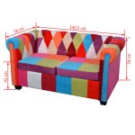 vidaXL Canapea Chesterfield, cu 2 locuri, material textil vidaXL Canapea Chesterfield, cu 2 locuri, material textil