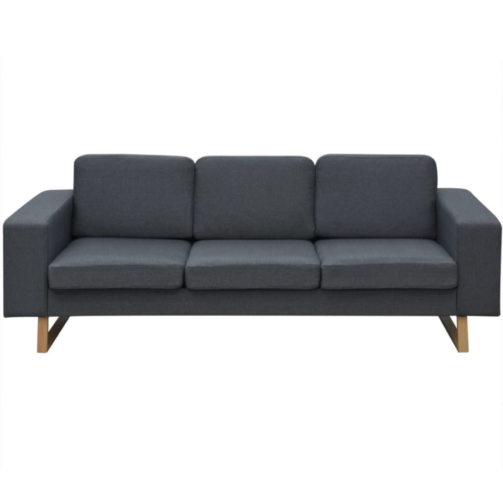 vidaXL Canapea cu 3 locuri, gri închis, material textil