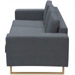vidaXL Canapea cu 3 locuri, gri închis, material textil vidaXL Canapea cu 3 locuri, gri închis, material textil