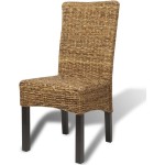 vidaXL Scaune de bucătărie, 2 buc., abaca & lemn masiv de mango vidaXL Scaune de bucătărie, 2 buc., abaca & lemn masiv de mango
